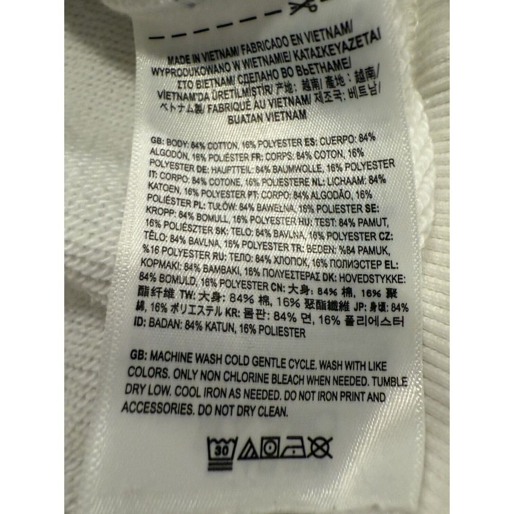Vans Sweatshirt Womens Small White Off The Wall Oversized Boxy Sweater Fleece - Picture 6 of 8